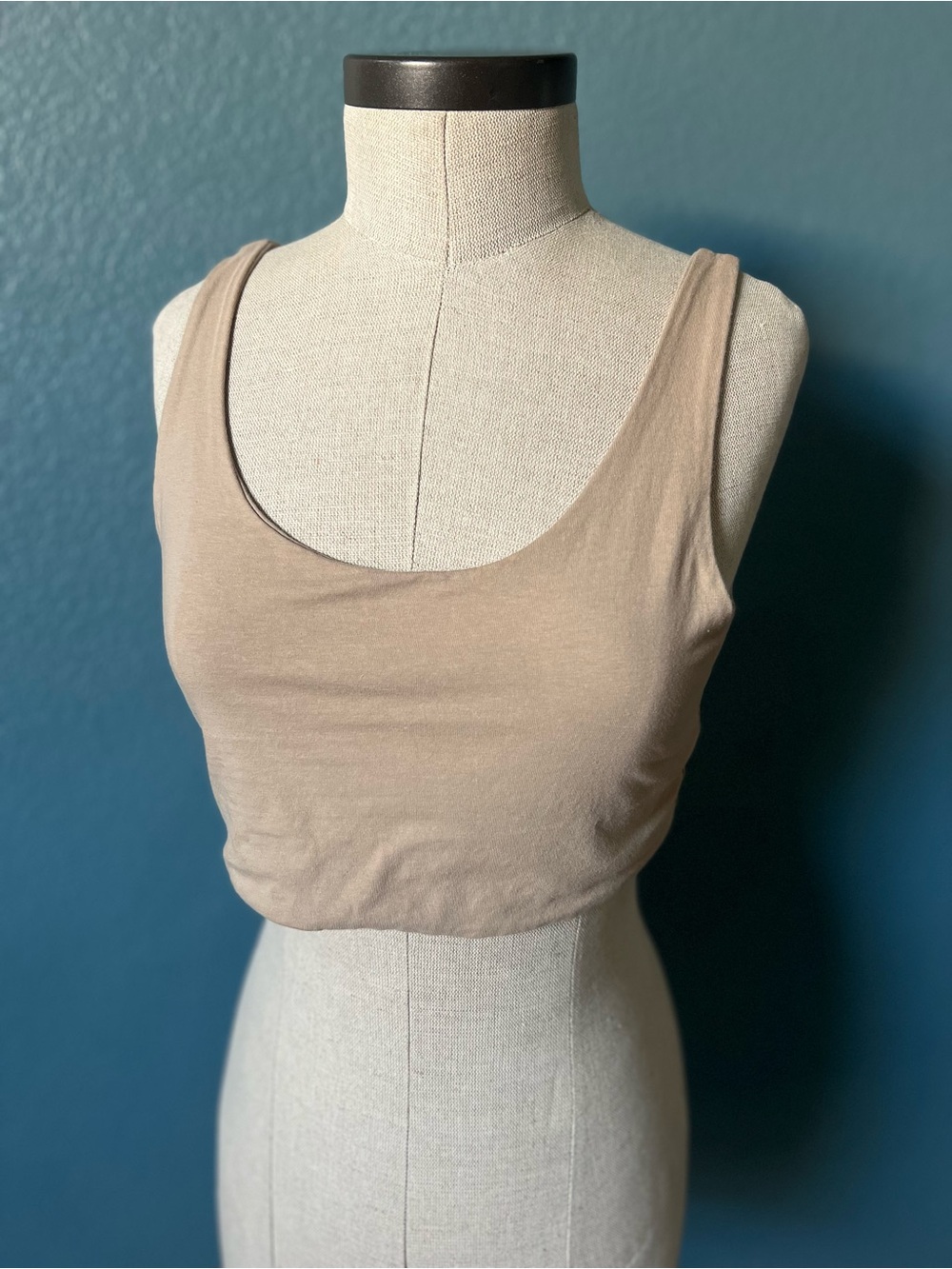 Women's Cotton on Scoop Neck Crop Tank Top - Taupe